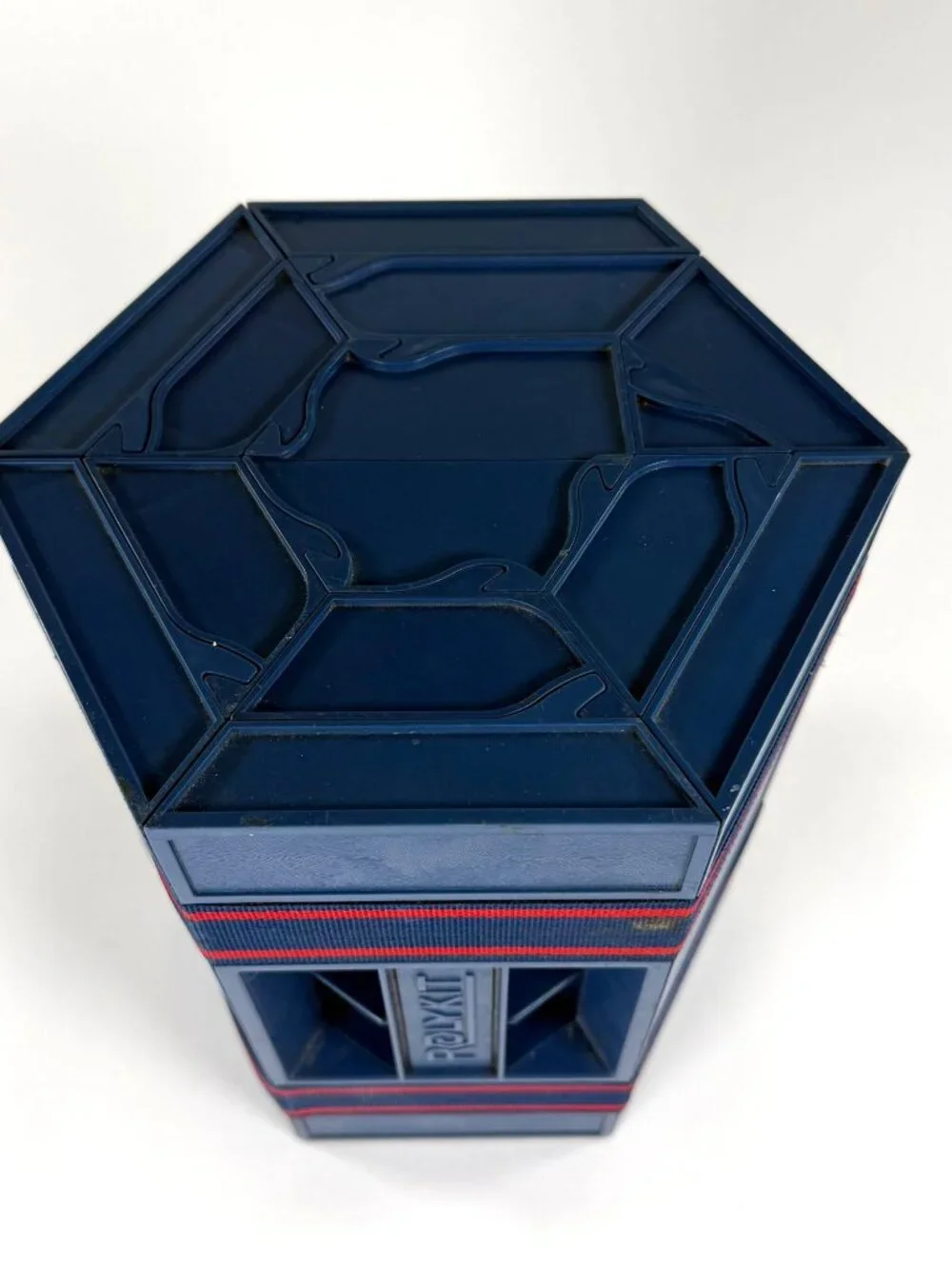1990's Rolykit Blue Roll Up Storage Box Craft Case Jewelry Sewing Fishing Tools